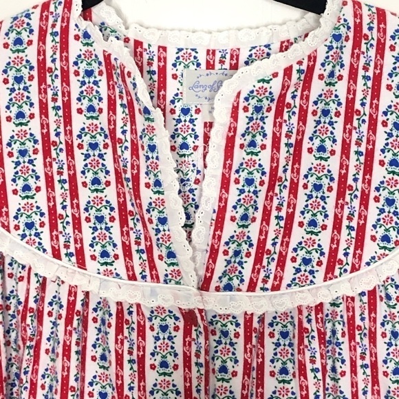 LANZ Red/Blue Hearts Mid Length Tyrolean Gown - Picture 5 of 7